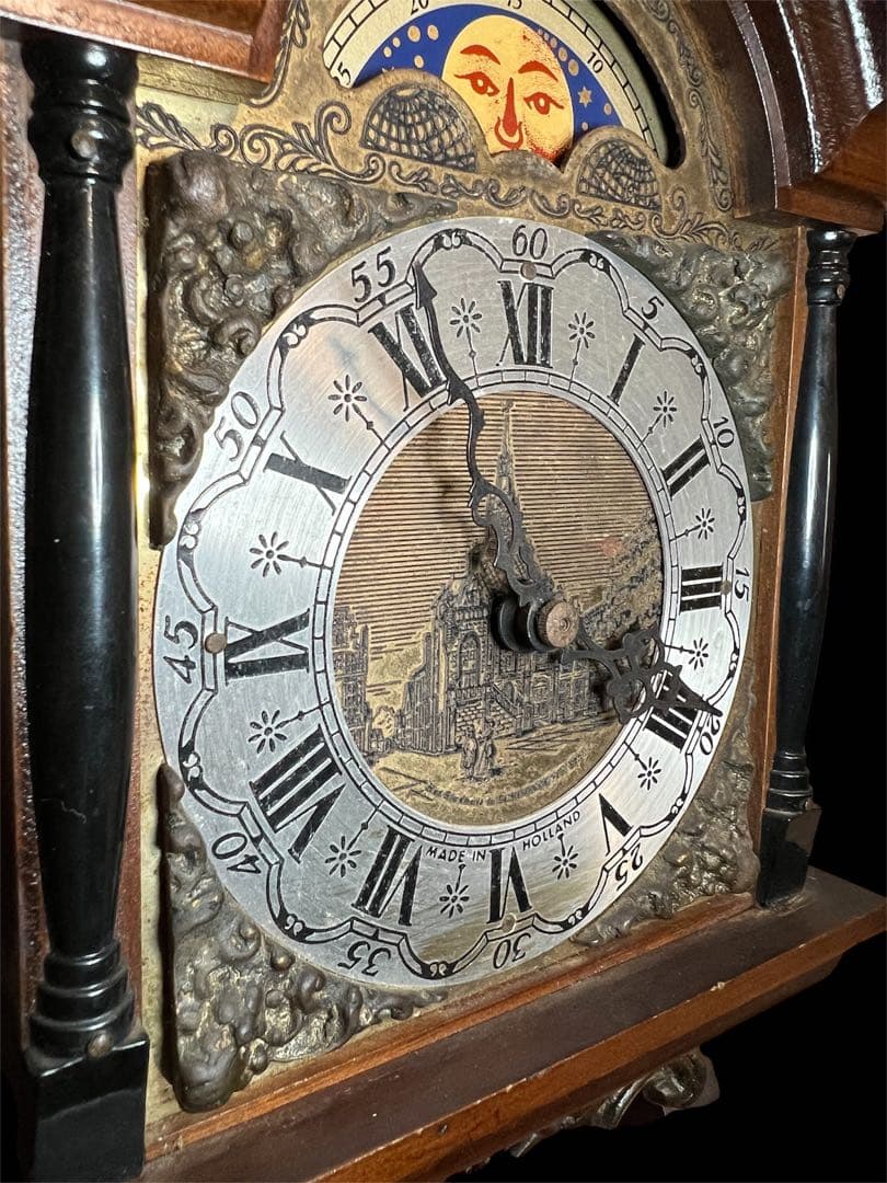 鸛《極稀少》動作確認済 ワルミンク ウーバ ムーンフェイズ 分銅式振り子掛時計