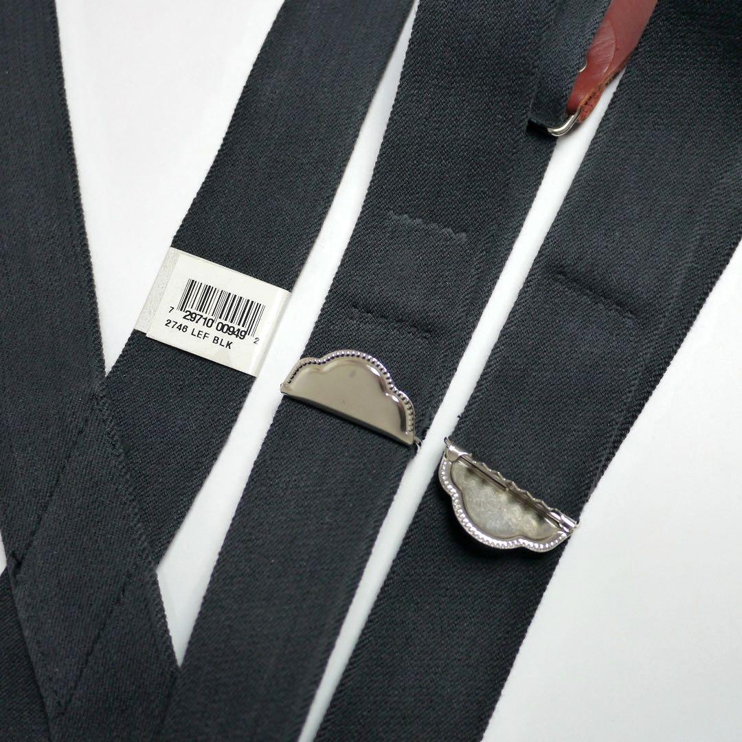 デッドWELCHキャンバス レザー サスペンダーベルト黒アウトドアワークUSA製