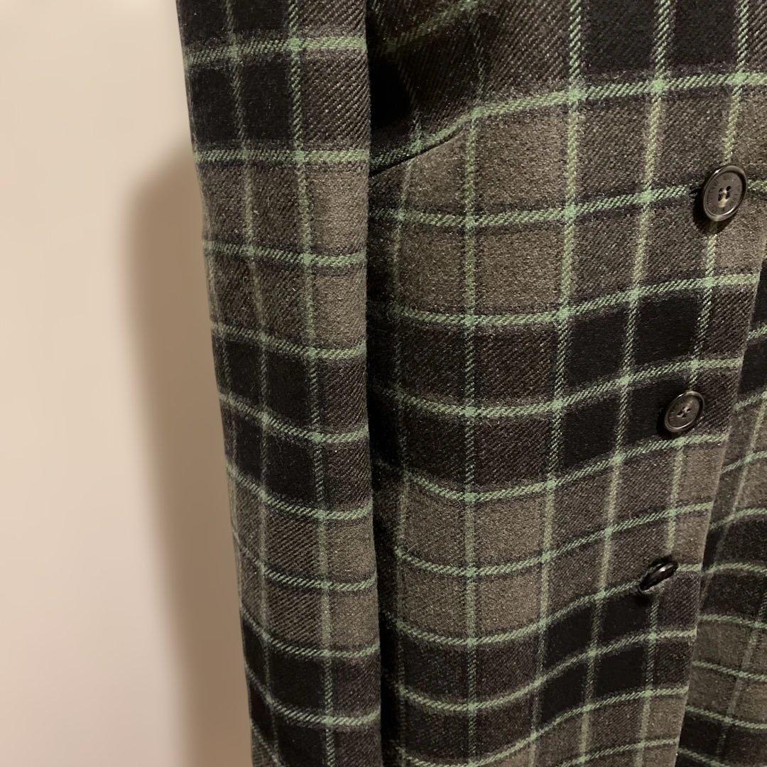 LOVE MOSCHINO チェック柄 花刺繍ウールコート 40