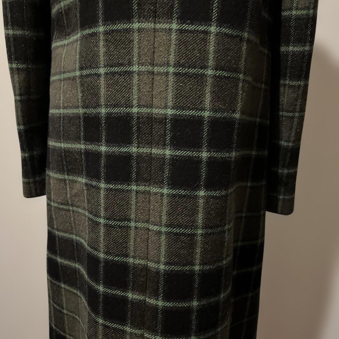 LOVE MOSCHINO チェック柄 花刺繍ウールコート 40