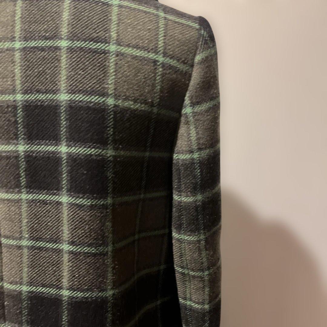 LOVE MOSCHINO チェック柄 花刺繍ウールコート 40