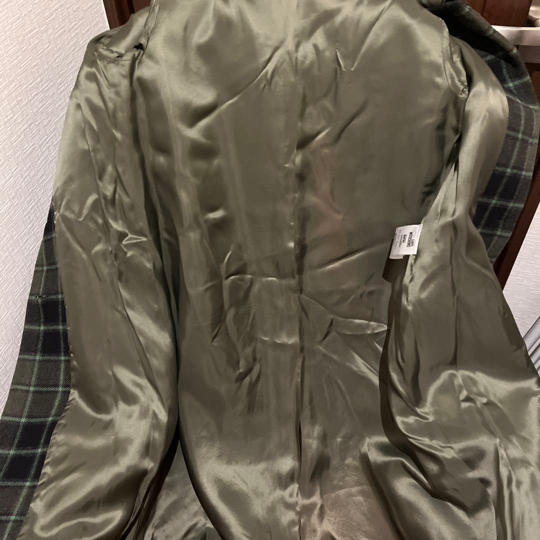 LOVE MOSCHINO チェック柄 花刺繍ウールコート 40