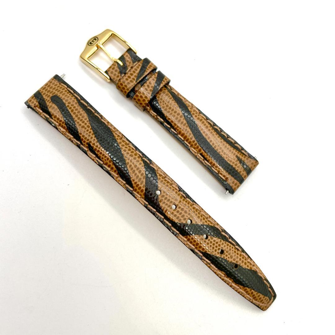 GUCCI グッチ 純正 レディース 腕時計用ベルト リザード 茶 14mm