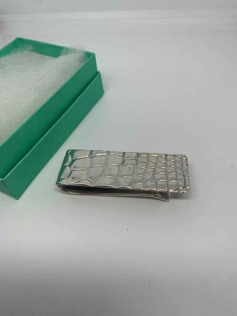 #102 Tiffany&co. ティファニー クロコ型押し マネークリップ