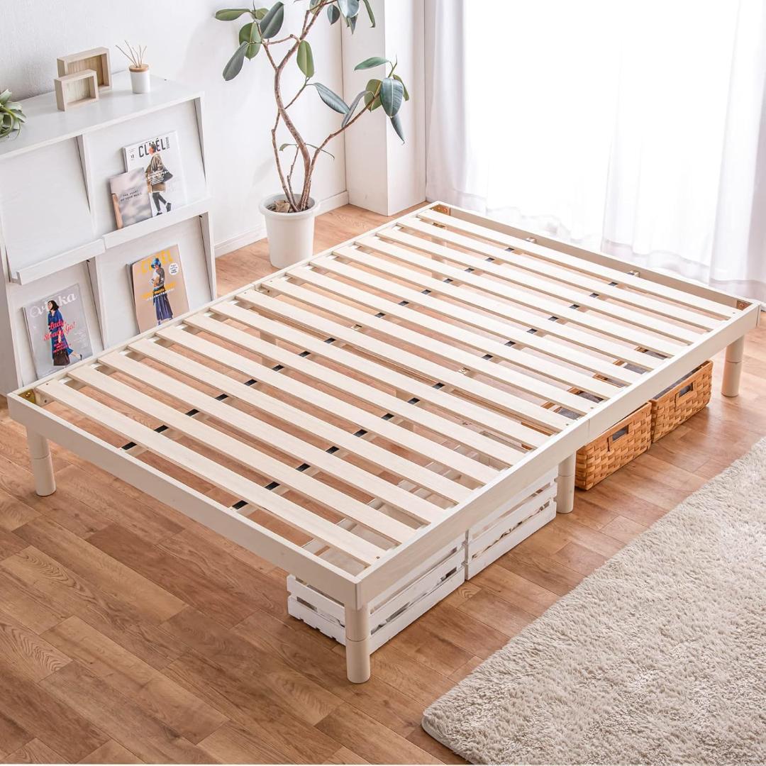 タンスのゲン ベッド シングル すのこベッド 北欧パイン 3段階高(80447)