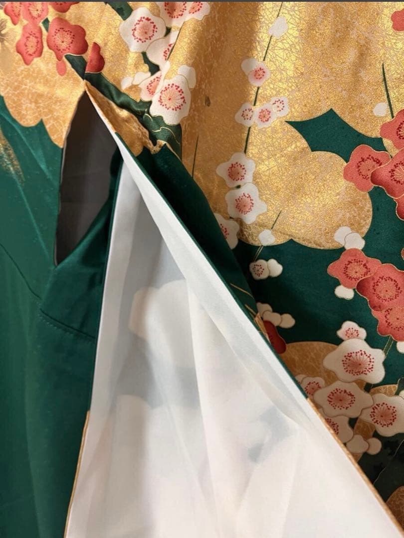 【Windy 】振袖 金彩 着物 成人式 和装 正絹 緑 金箔 絢爛