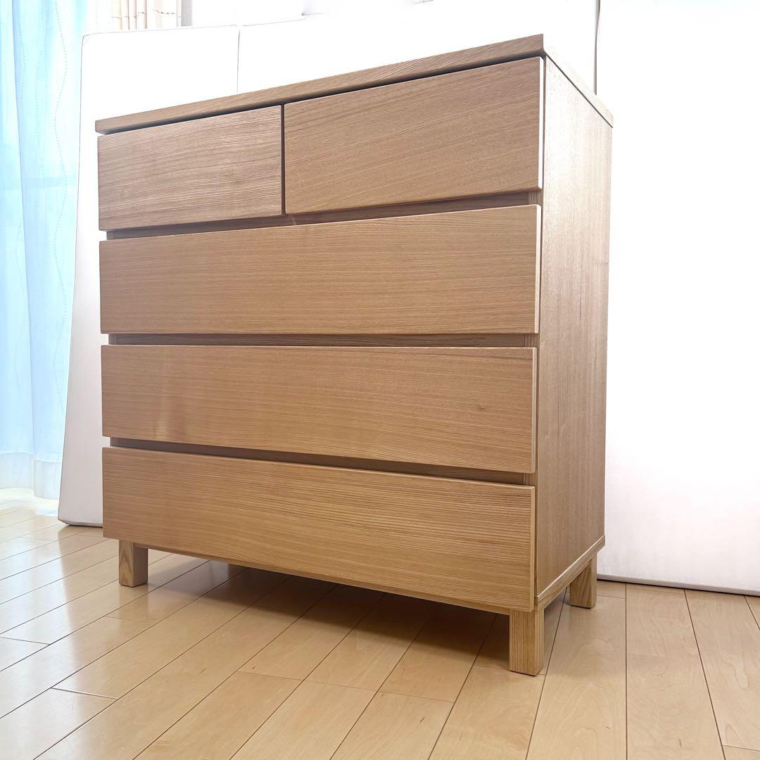 【ヤコ様】無印 MUJI チェスト４段 オーク材 極美品　良品計画　脚付き　突板