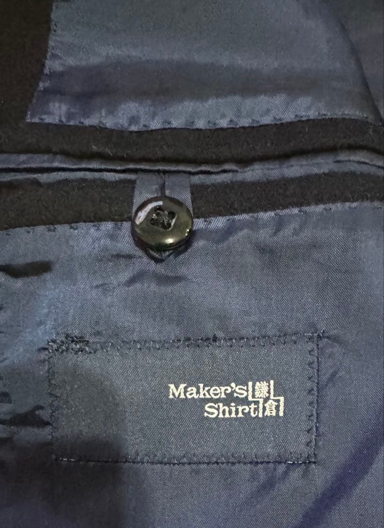 鎌倉シャツ ウールカシミヤチェスターコート ネイビー M