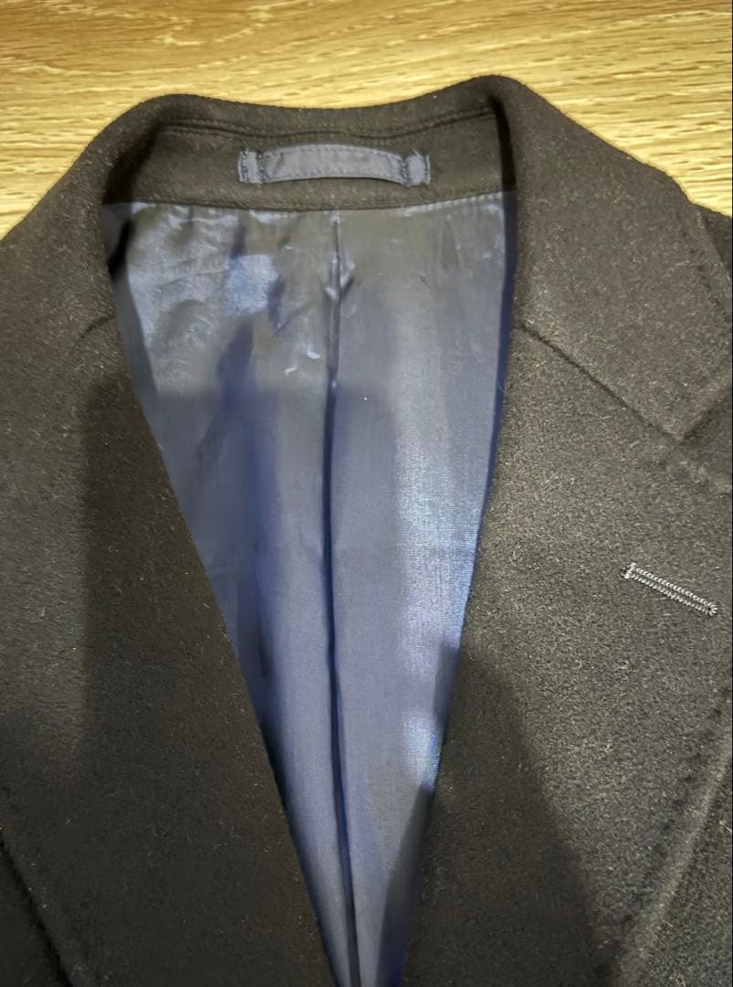 鎌倉シャツ ウールカシミヤチェスターコート ネイビー M