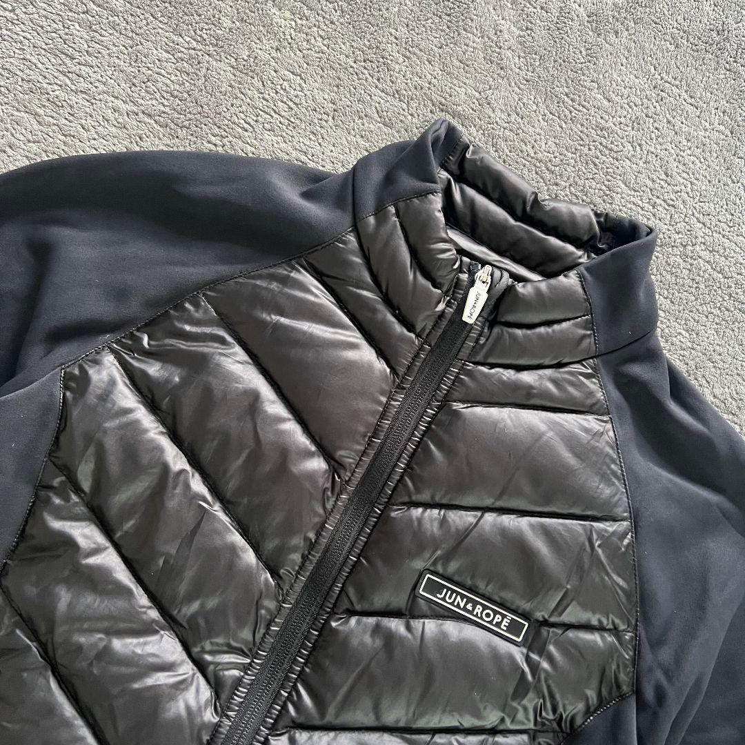 JUN&ROPE ジュンアンドロペ　切替　ダウンジャケット　ゴルフ　中綿　黒系