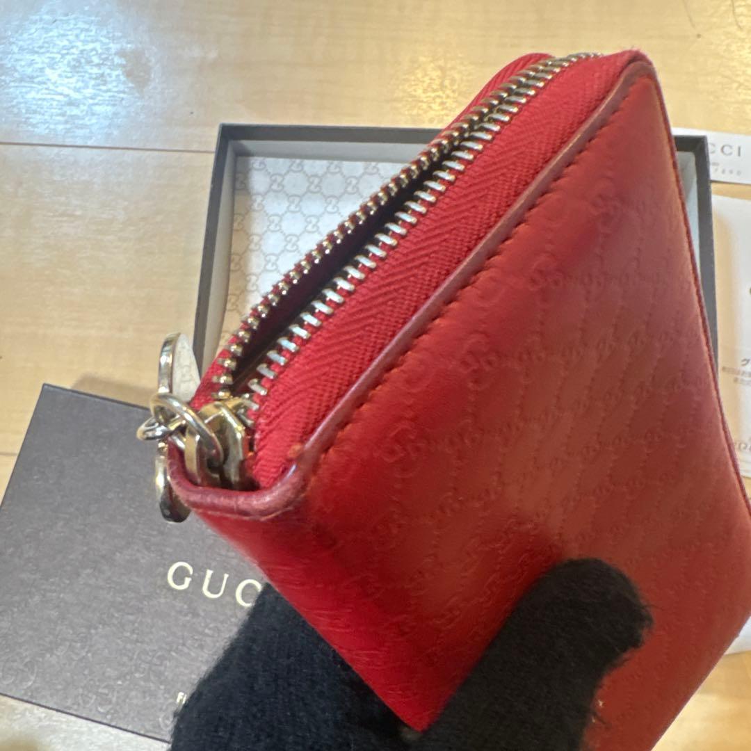 GUCCI グッチ 長財布 マイクログッチシマ レッド 正規品