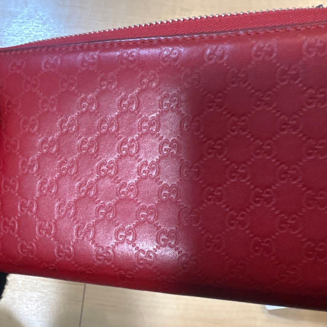 GUCCI グッチ 長財布 マイクログッチシマ レッド 正規品