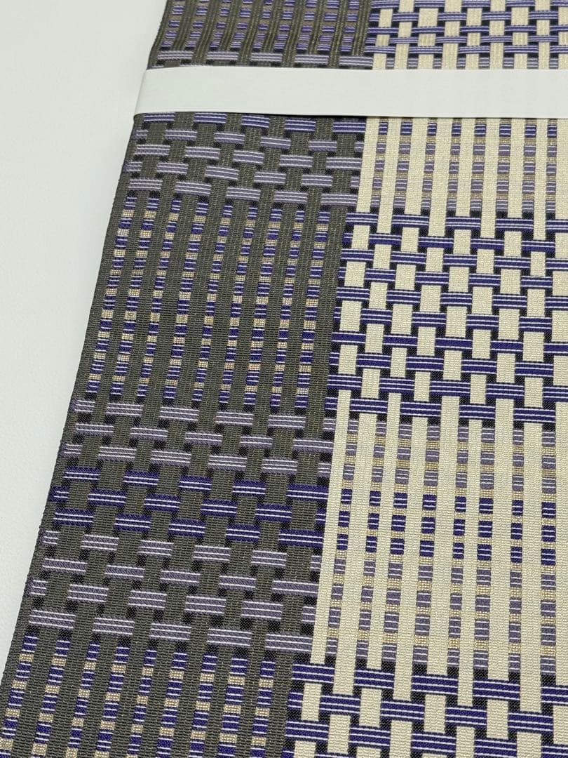 さ*ン様 【新品未使用】 博多織　岡野　千年工房　紋八寸帯　あじろ柄　伝産マーク