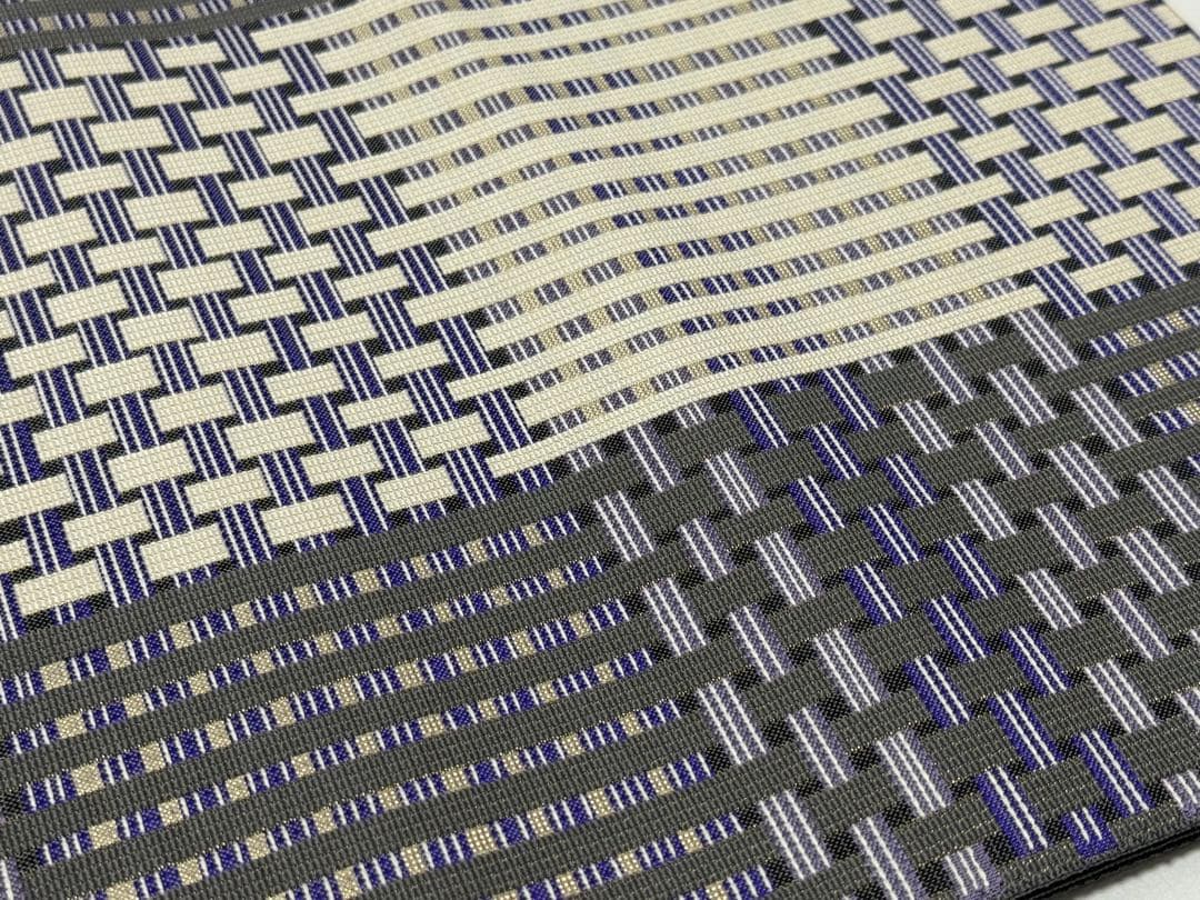 さ*ン様 【新品未使用】 博多織　岡野　千年工房　紋八寸帯　あじろ柄　伝産マーク