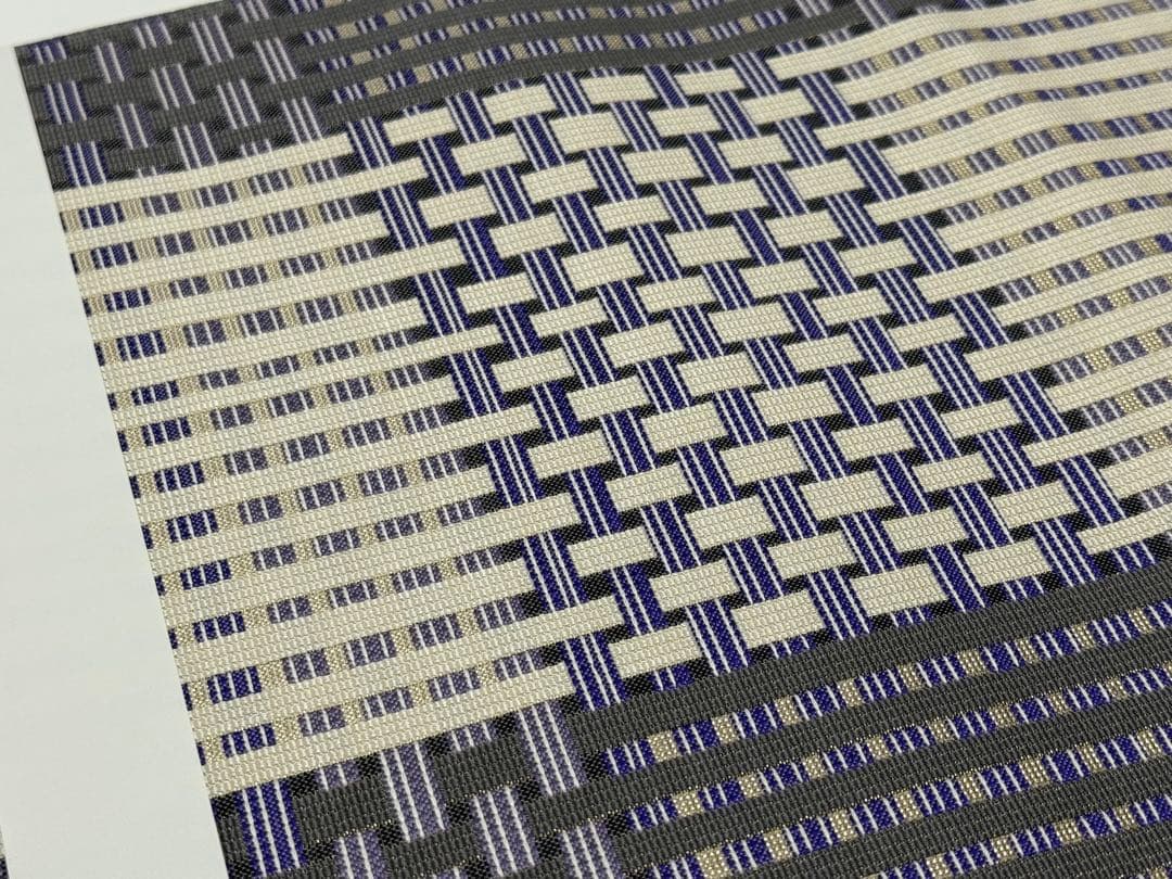 さ*ン様 【新品未使用】 博多織　岡野　千年工房　紋八寸帯　あじろ柄　伝産マーク