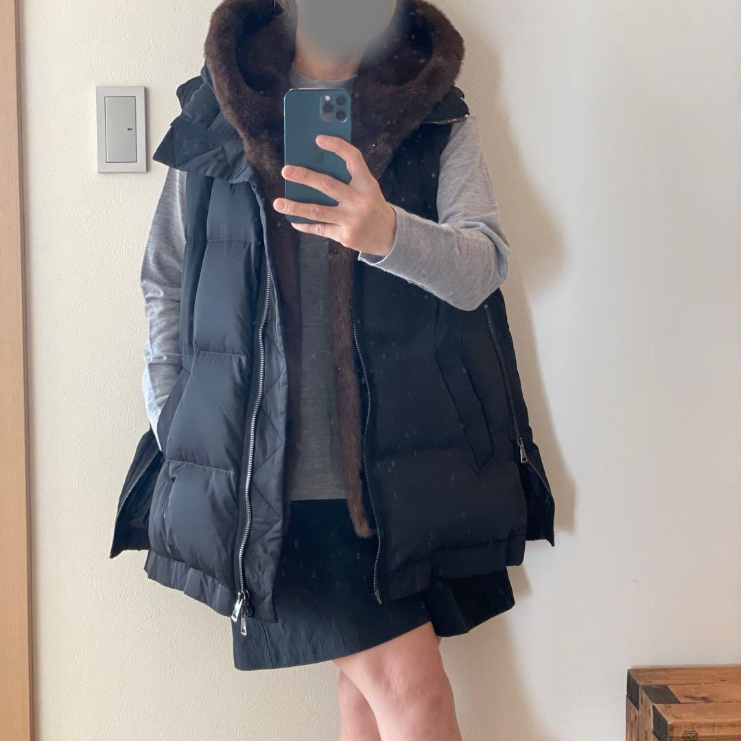 LOU ANDREA ルーアンドレア DOWN VEST ダウンベストBLACK