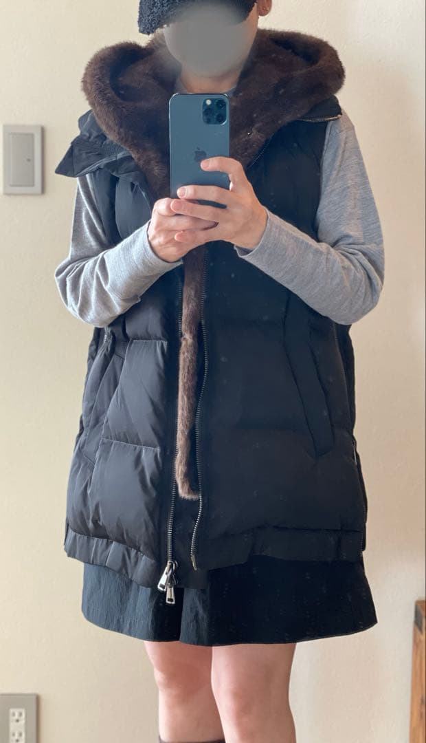 LOU ANDREA ルーアンドレア DOWN VEST ダウンベストBLACK