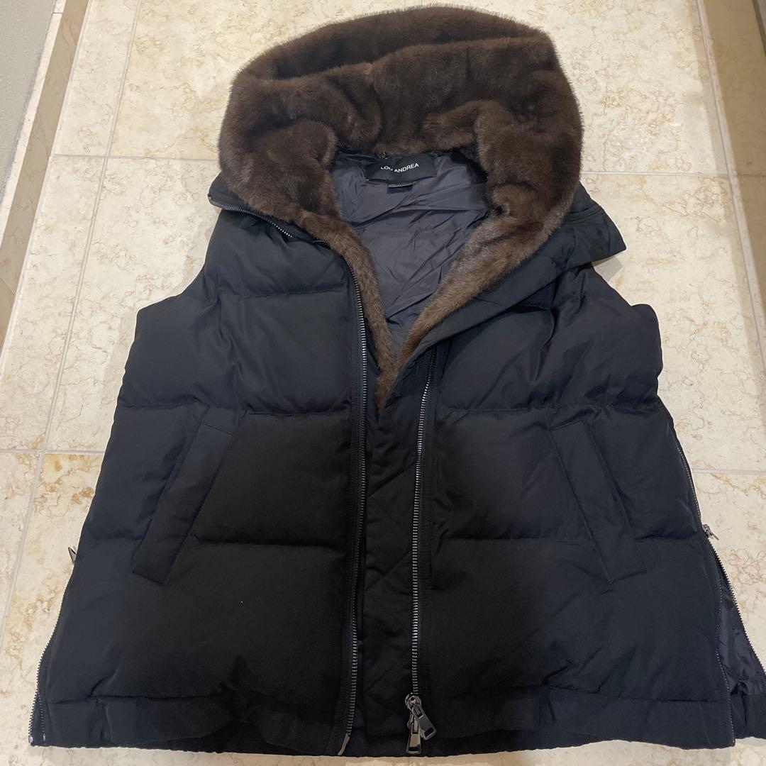 LOU ANDREA ルーアンドレア DOWN VEST ダウンベストBLACK