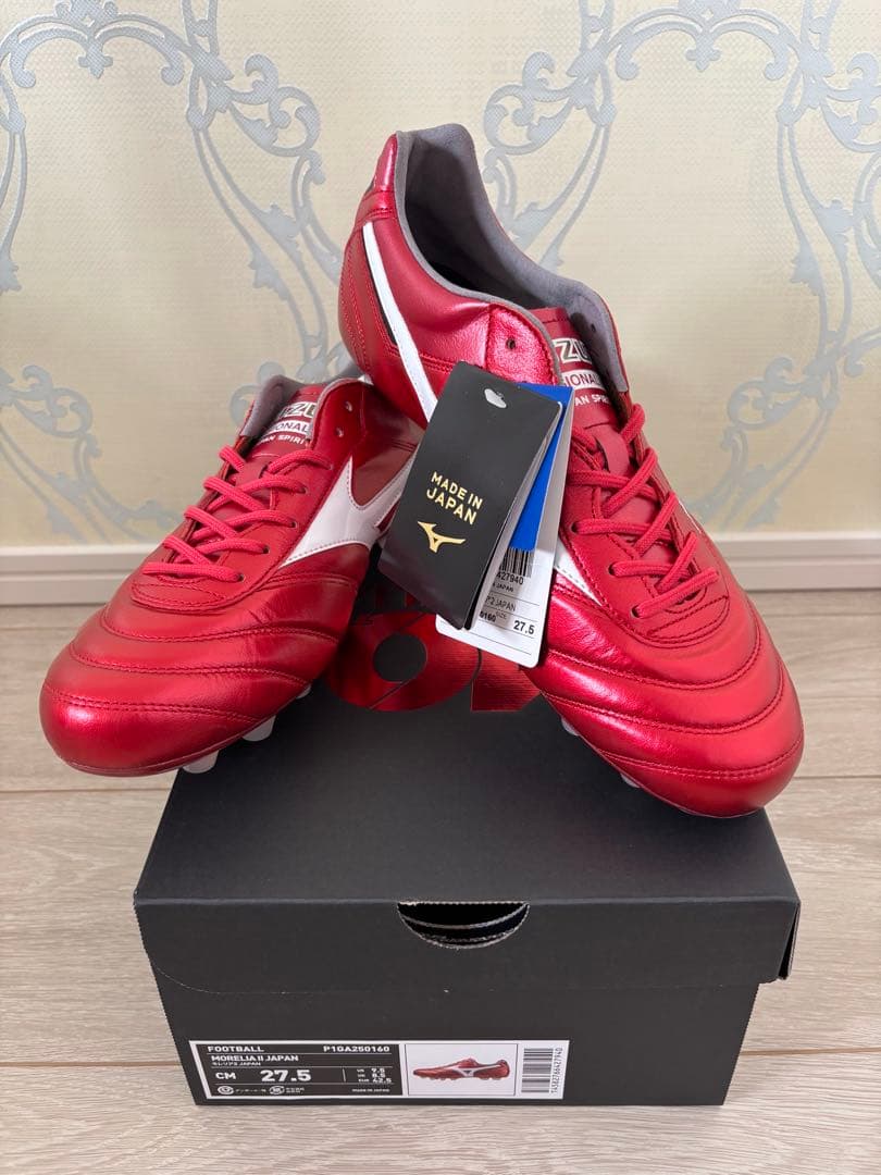 【27.5cm】【新品未使用】ミズノ モレリア2JAPAN スパイク レッド