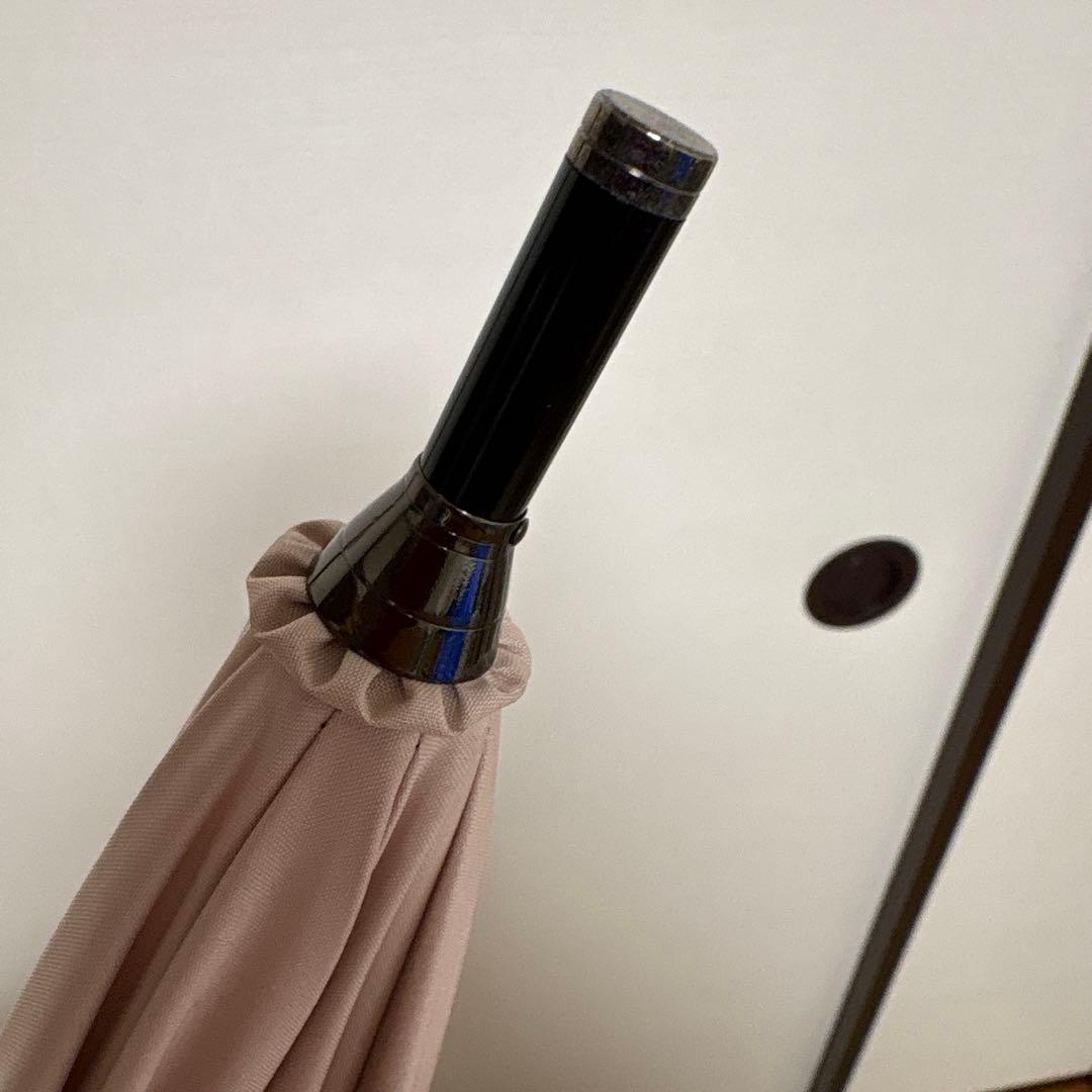 ピンクブラック フリル付き 八角形日傘 芦屋ロサブラン