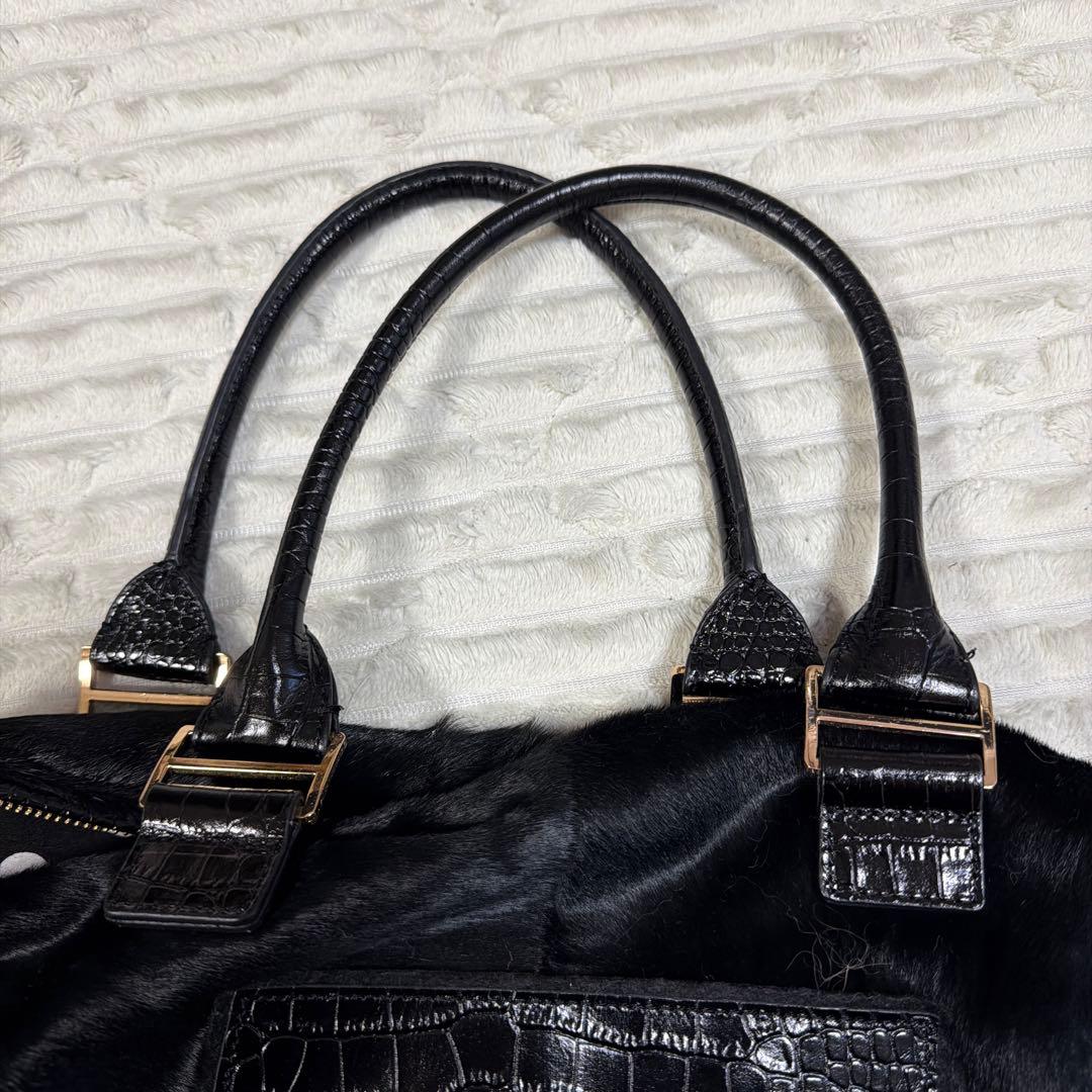 muta ムータ　No5 ハンドバッグ ゴルフバッグ ハラコ　クロコ 美品