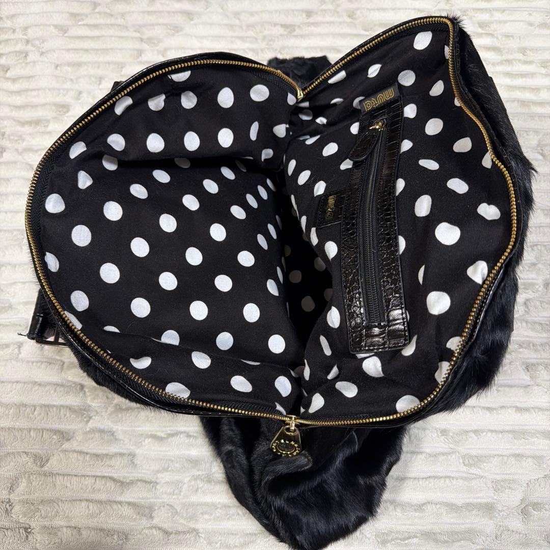 muta ムータ　No5 ハンドバッグ ゴルフバッグ ハラコ　クロコ 美品