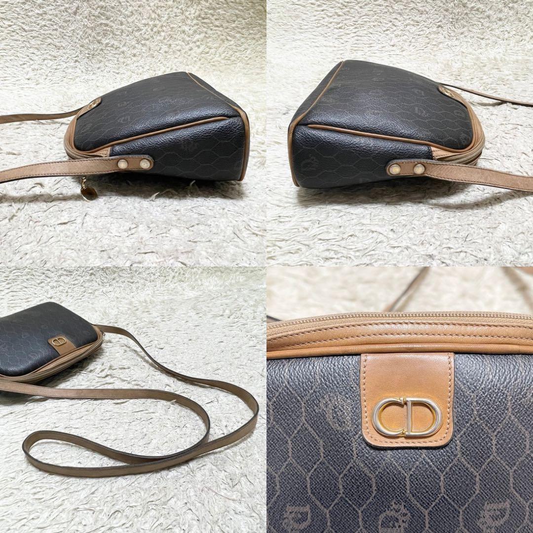 【良品】ディオール　ショルダーバッグ　レザー　PVC ハニカム　ゴールド金具