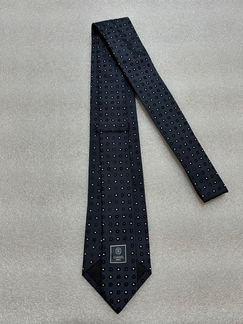 美品✨CHANEL シャネル ブランドネクタイ ココマーク ドット 小紋柄