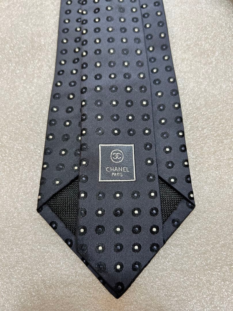 美品✨CHANEL シャネル ブランドネクタイ ココマーク ドット 小紋柄