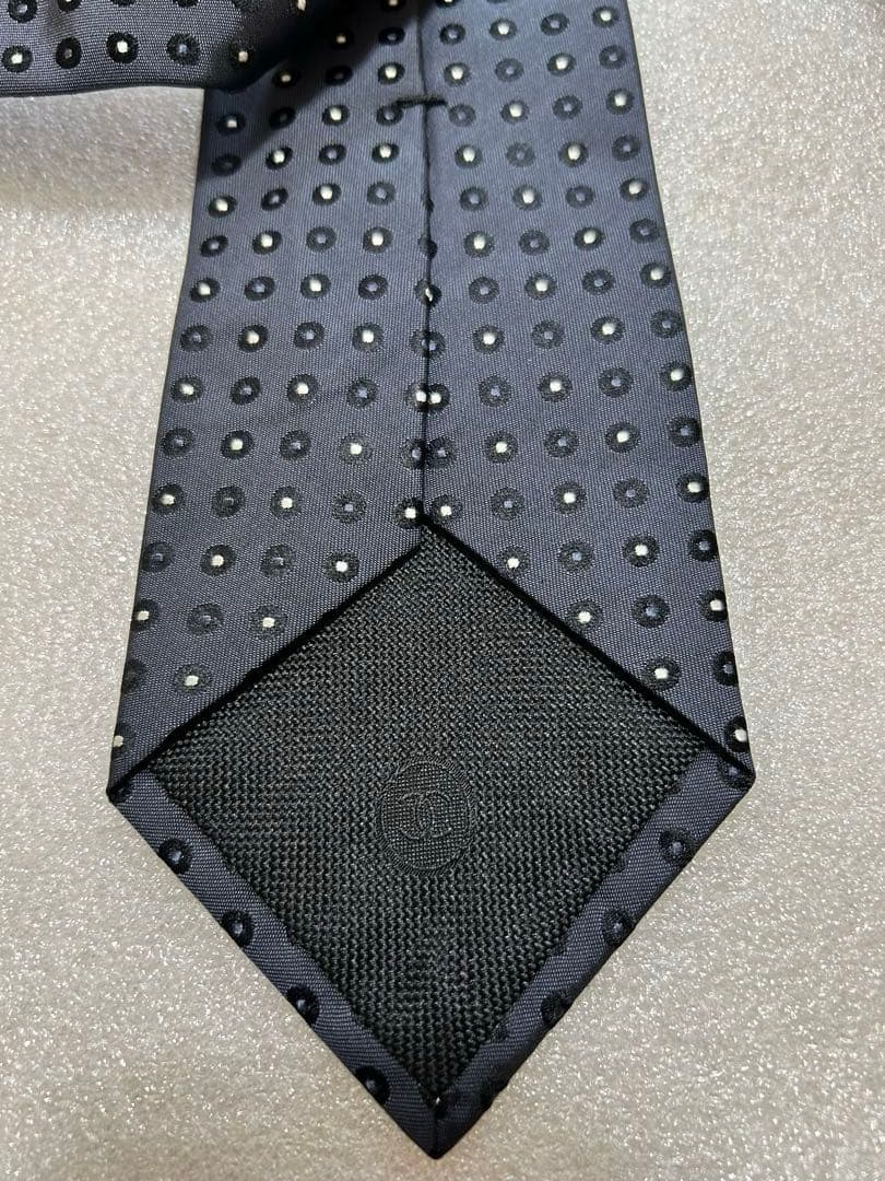 美品✨CHANEL シャネル ブランドネクタイ ココマーク ドット 小紋柄