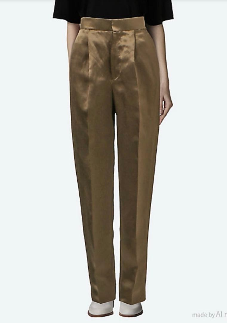 BLAMINK バックギャザーストレートパンツ　ネイビー36