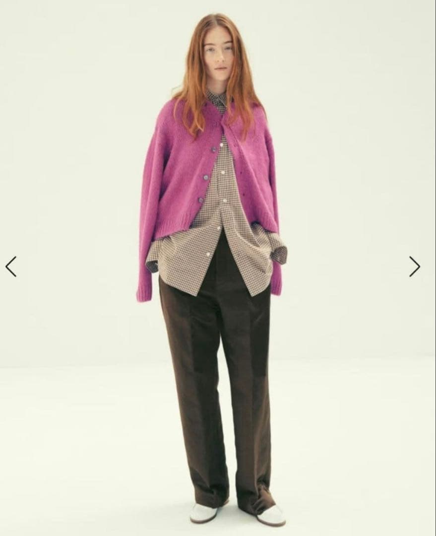 BLAMINK バックギャザーストレートパンツ　ネイビー36