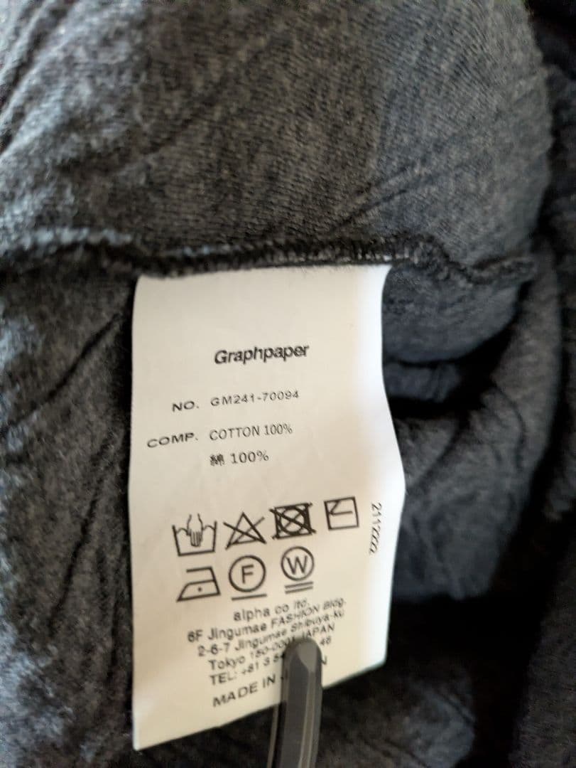 グラフペーパー24SS DoubleFace Jersey L/S D.GRAY