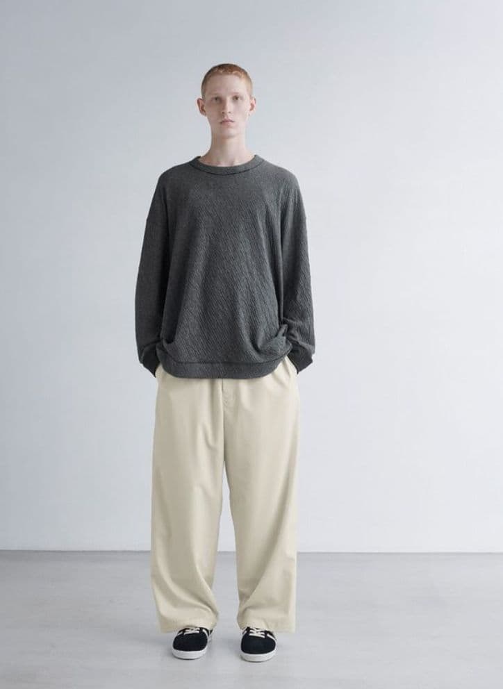 グラフペーパー24SS DoubleFace Jersey L/S D.GRAY