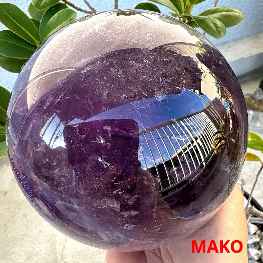 M1837☆アメジスト丸玉直径128mm3.0Kg☆天然石☆N51004