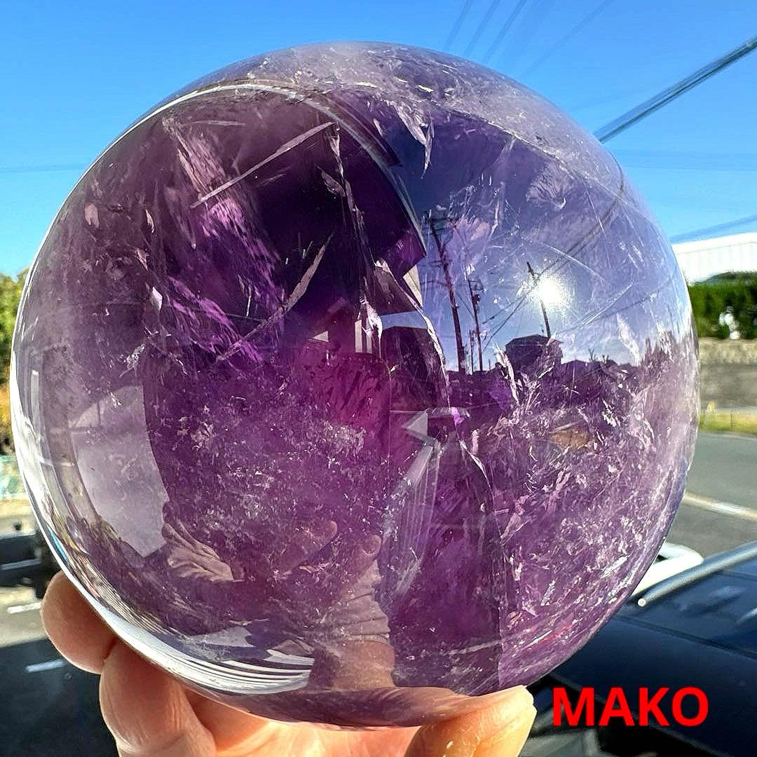 M1837☆アメジスト丸玉直径128mm3.0Kg☆天然石☆N51004