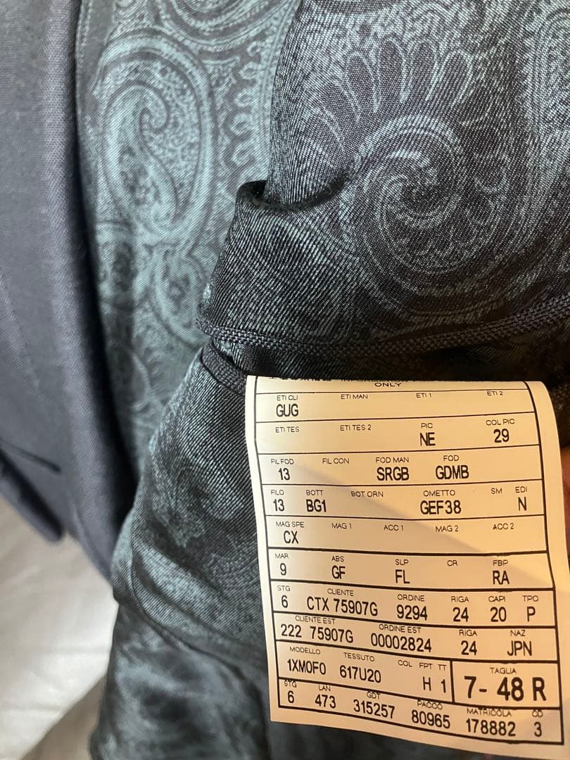 GUCCI ウールモヘア48ピークドブルーグレージャケットタリアトーレ