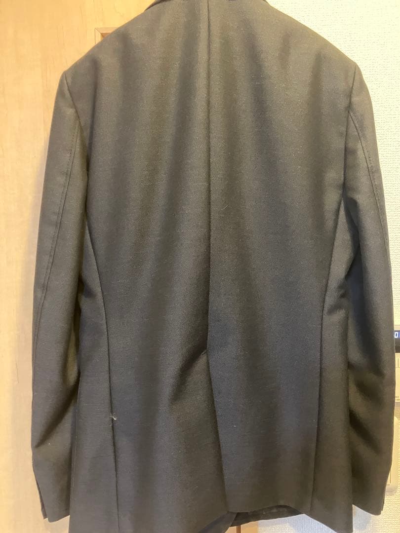 GUCCI ウールモヘア48ピークドブルーグレージャケットタリアトーレ