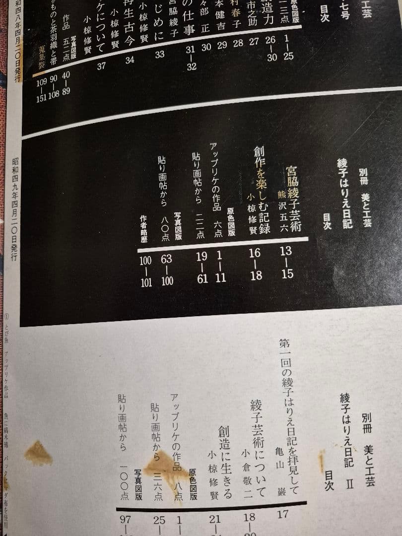 別冊美と工芸　綾子はりえ日記　Ⅰ&Ⅱ巻　宮脇綾子　希少オリジナル　2冊セット