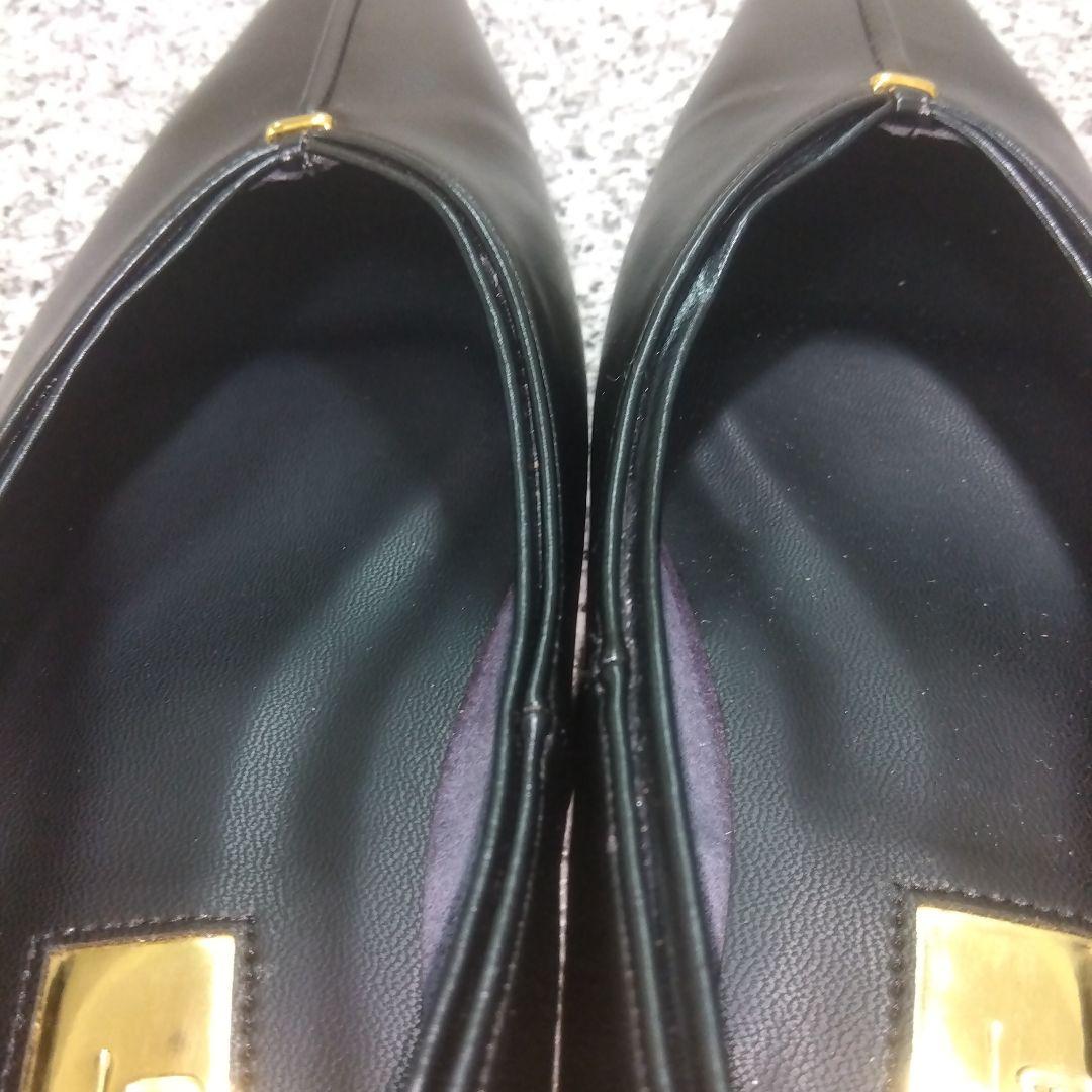 美品 LE TALON ルタロン Vカット フラット パンプス 23スクエアトゥ