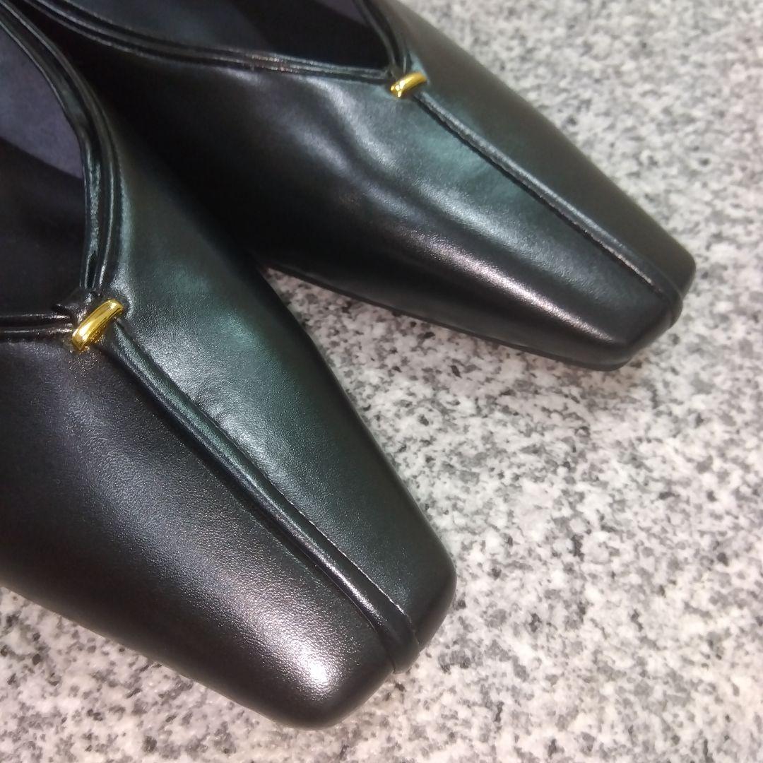 美品 LE TALON ルタロン Vカット フラット パンプス 23スクエアトゥ
