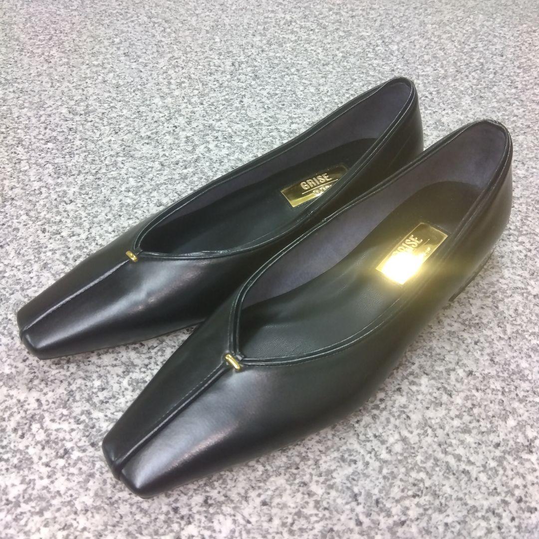 美品 LE TALON ルタロン Vカット フラット パンプス 23スクエアトゥ