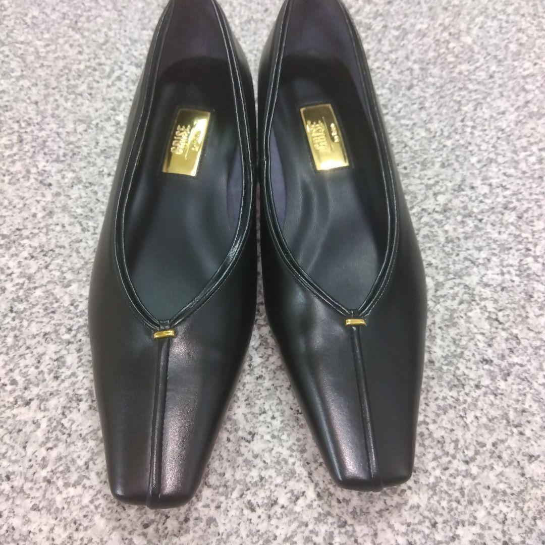 美品 LE TALON ルタロン Vカット フラット パンプス 23スクエアトゥ