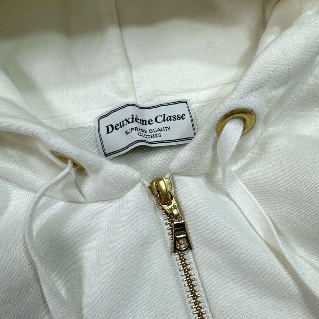 ドゥズィーエムクラス ダブルジップ パーカー 無地 ホワイト 日本製 ラクラス