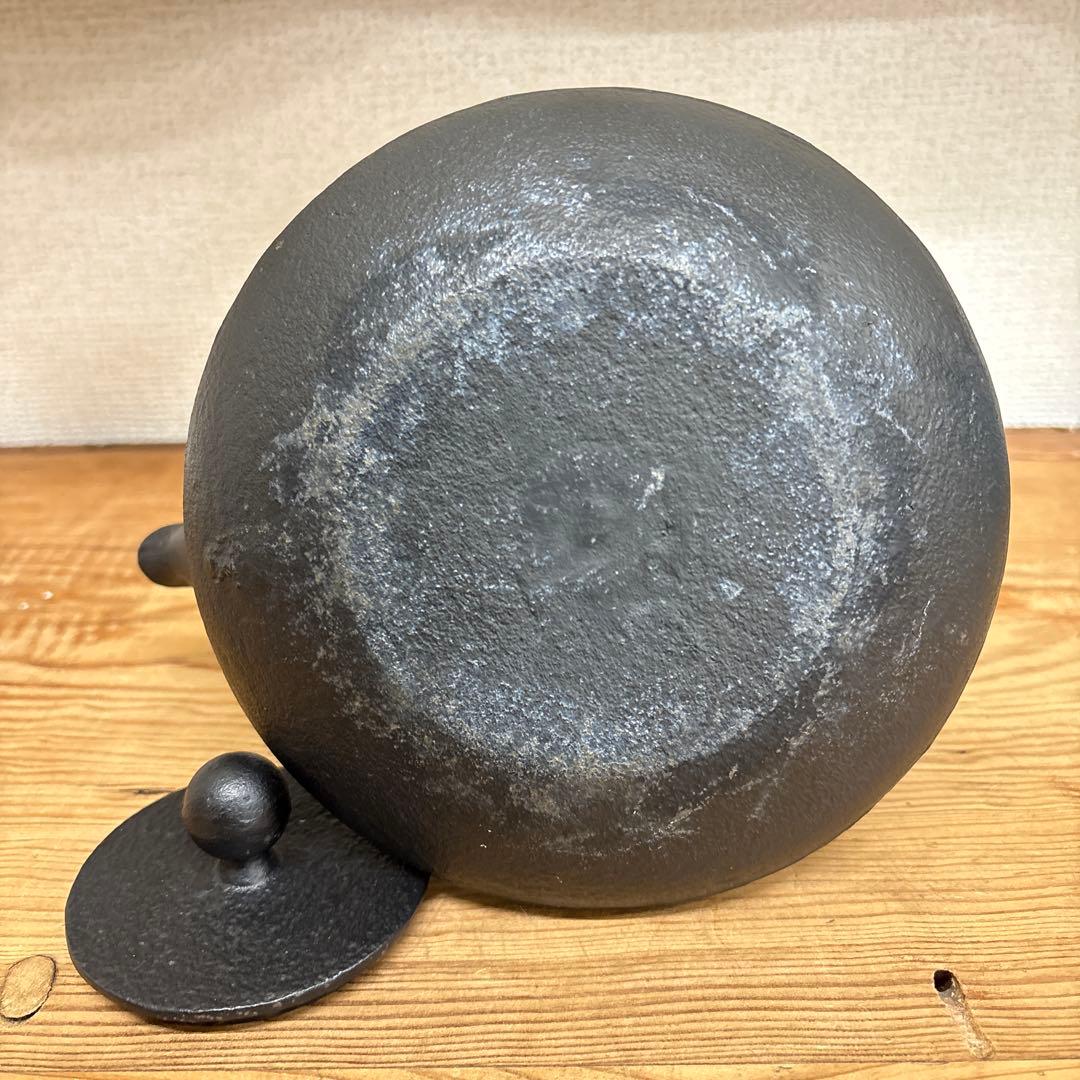 小笠原陸兆　鉄瓶　南部鉄器　やかん　末広　1L 美品