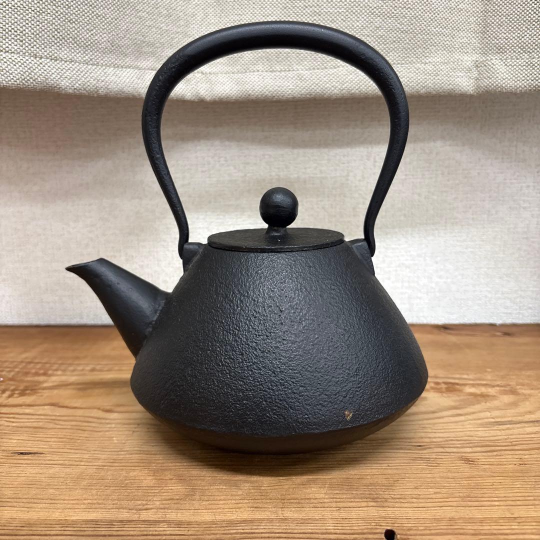 小笠原陸兆　鉄瓶　南部鉄器　やかん　末広　1L 美品