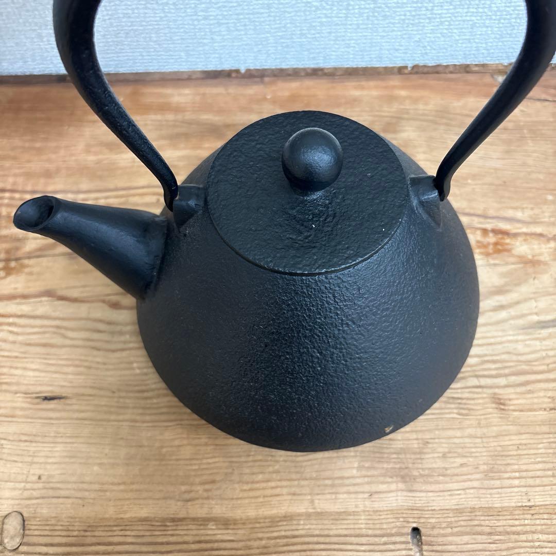 小笠原陸兆　鉄瓶　南部鉄器　やかん　末広　1L 美品