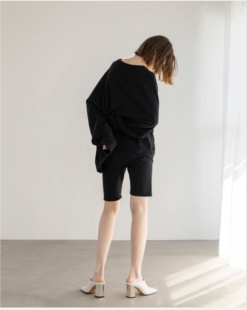 新品BIYOMA COTTON LINEN RIB SHORT LEGGINGS