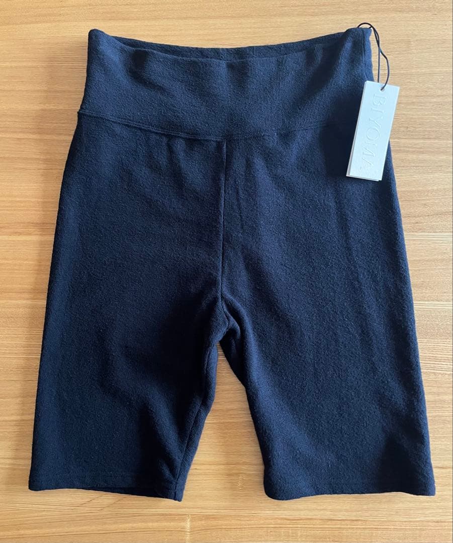 新品BIYOMA COTTON LINEN RIB SHORT LEGGINGS