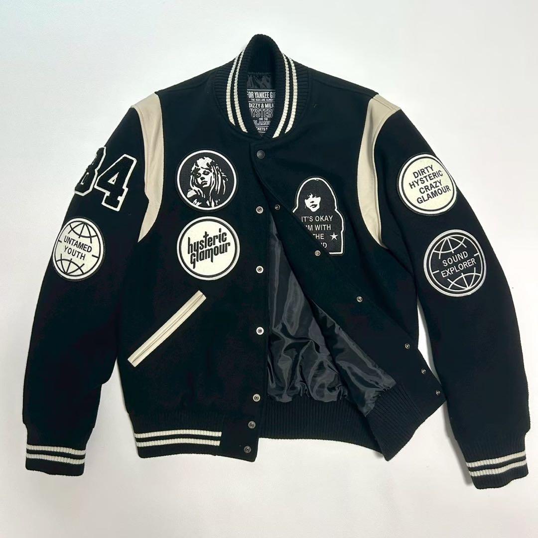 タ*シ様 HYSTERIC GLAMOUR スタジャン L ヒスガール ロゴ 刺